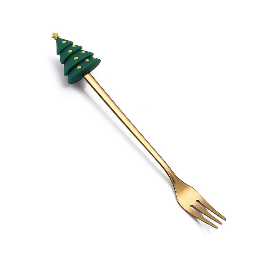 Christmas Cartoon Snowman Spoon & Fork Set - Cute Dessert Cutlery Gift