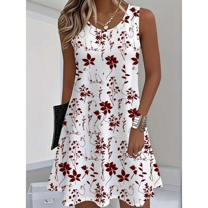 European and American Summer Fashion Printed Long Edition Dress 5XL
