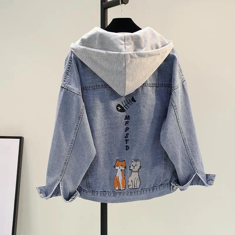 2026 Korean-Style Girls  Denim Jacket - Spring/Autumn Fashion for Little Girls 150 cm