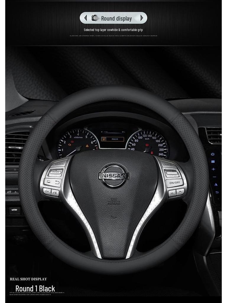 Echte Lederlenkradabdeckung für Nissan Sylphy, Teana, Qashqai, Sunny, Tiida