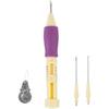 Punch Needle Tool Kit - Embroidery Stitching Punch, 3 Sizes, Purple + Yellow (Includes DIY Craft Embroidery Pen)