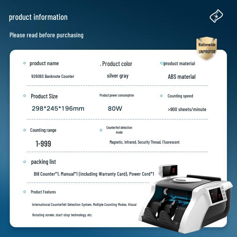 Deli Portable Money Counting Machine CN Plug (adapter Included)