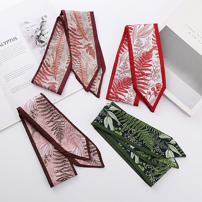 

Elegant French Silk Scarf Ribbon - Maple Leaf Hair Accessory & Jewelry Headband красный