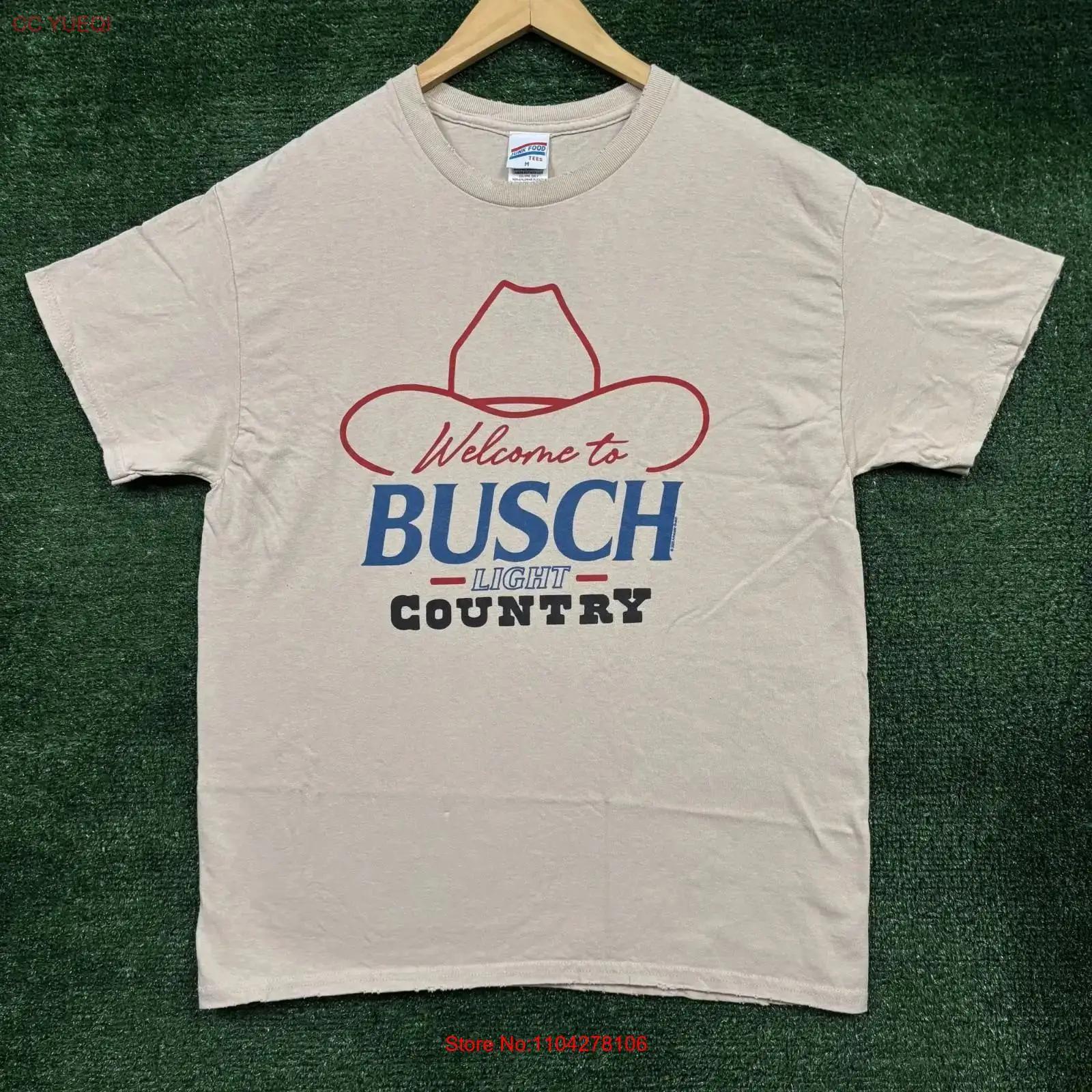 Добро пожаловать в Страну Busch Light Футболка Размер Средний винтажная Стиранная Унисекс дизайнерская одежда Стильная Мягкая Дышащая мода S разноцветный