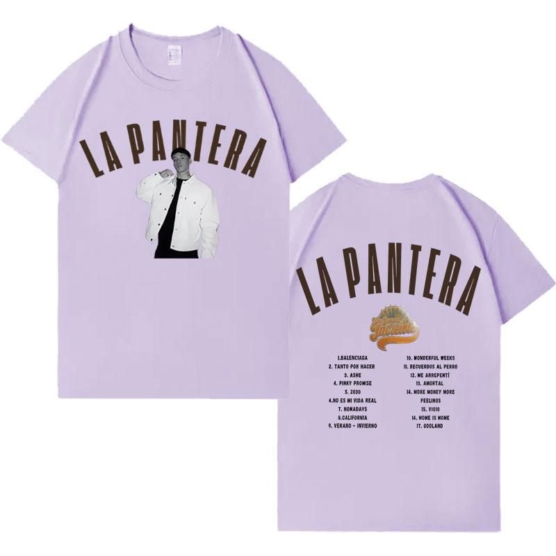 Singer La Pantera New Album Tour Double Sided Print Tee Mens Harajuku Gothic High Quality Tshrit Aesthetic Casual Cotton Tshrits