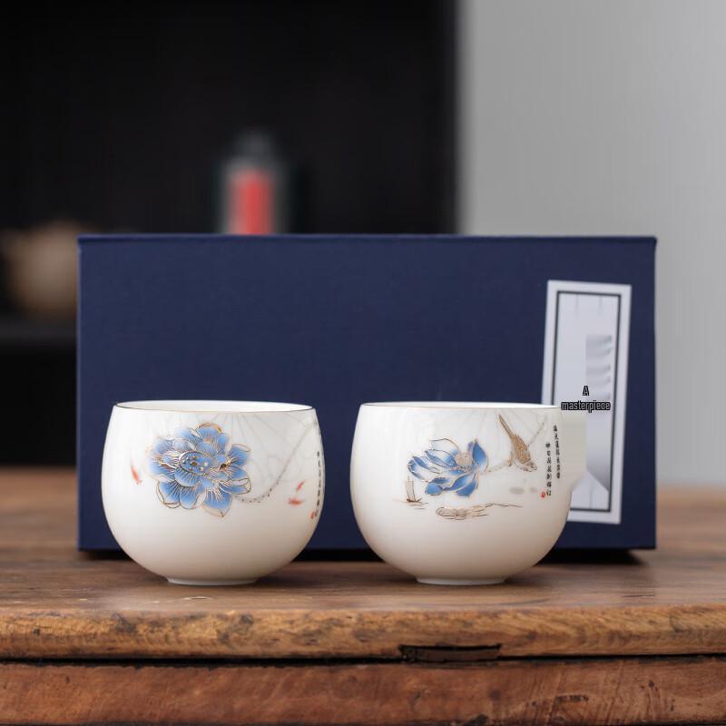 Jun XVII Mutton Fat Jade White Porcelain Tea Cups