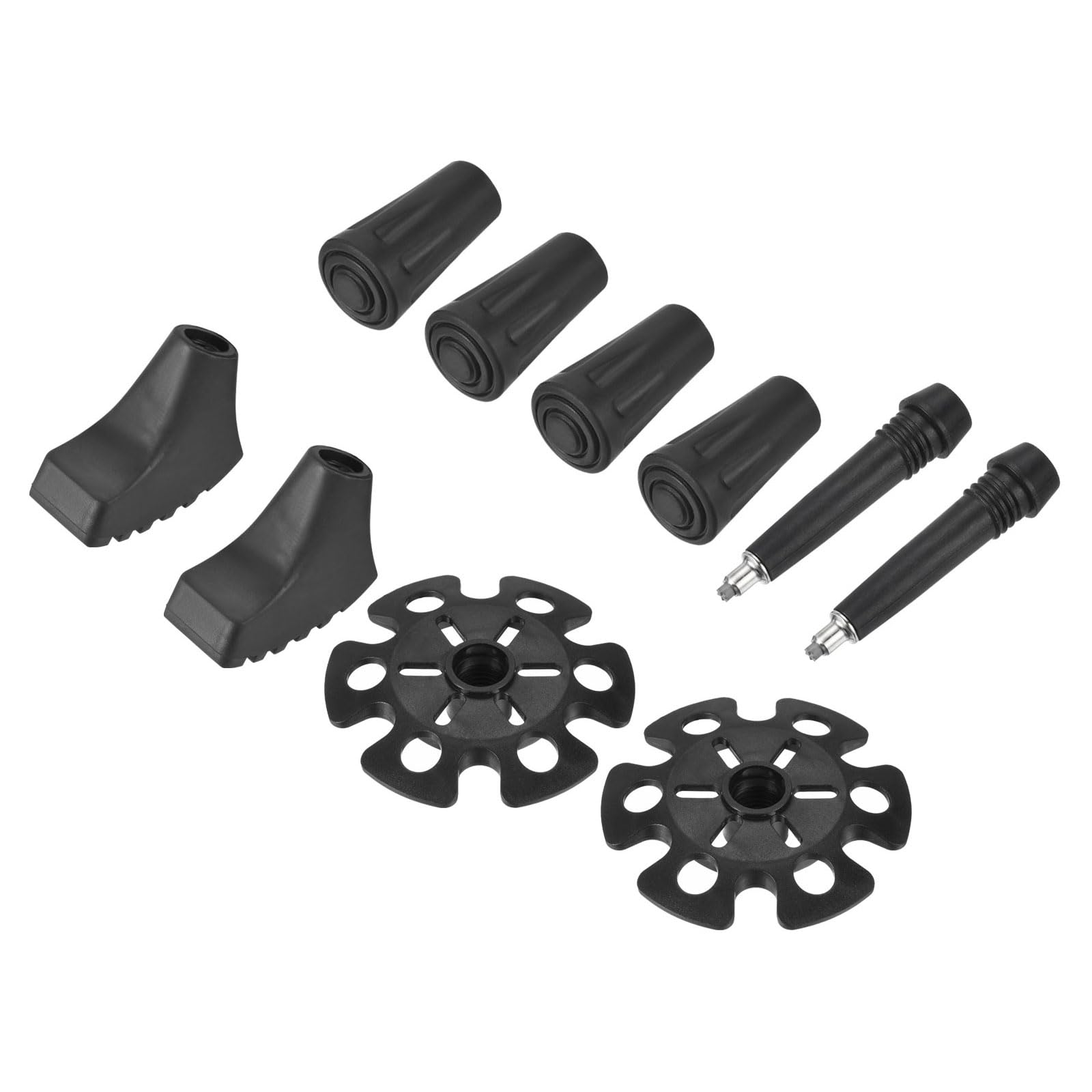 

METERXITY Trekking Pole Tip Set - Hiking Pole Replacement Tips, Walking Sticks, and Protective Accessories (Black)