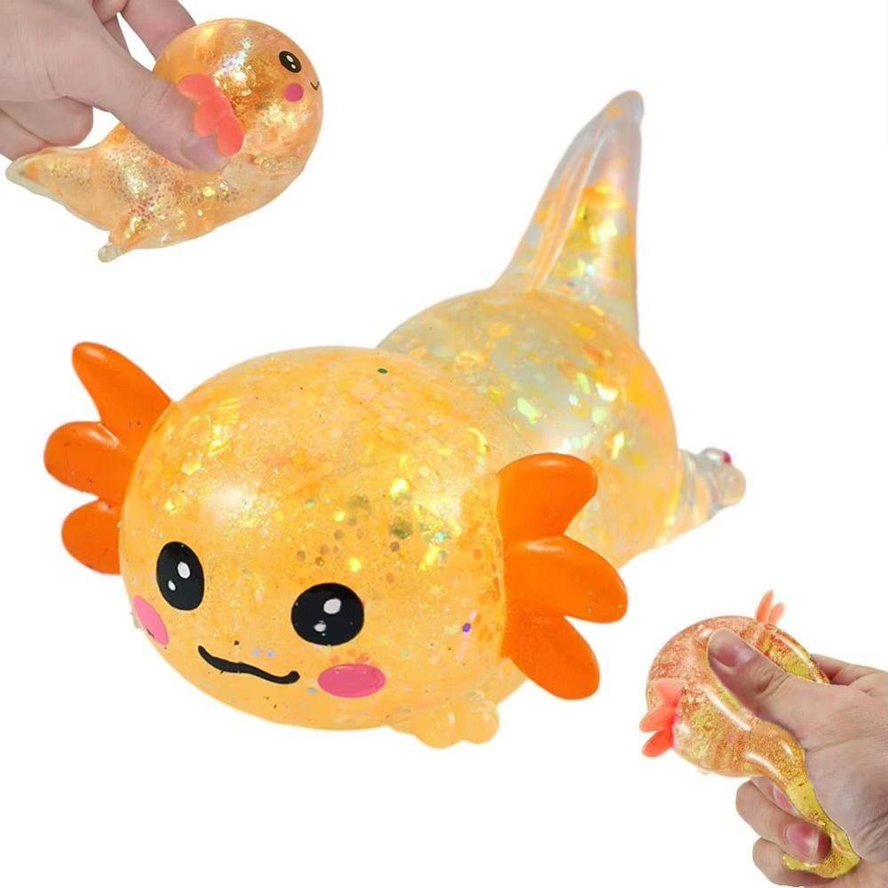 Lustiger Quetsch Salamander Squishy Spielzeug Langsam-Rückprall Dehnbar Axolotl Quetschspielzeug Fidget