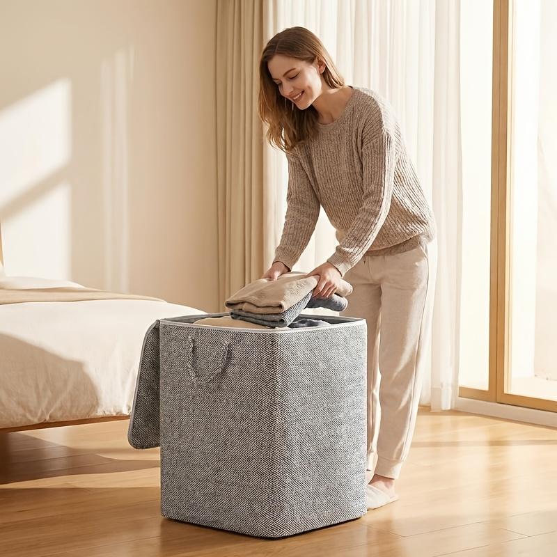 Large Capacity Storage Bag with Zipper and Handle, Clothes Storage Box, Item Organizer Bag Multi-Functional Foldable Storage Bag