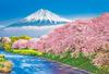 [Made In Japan] Beverly 300-Piece Jigsaw Puzzle: Mount Fuji and the Cherry Blossoms of the Jun'i River (26 X 38 Cm) 300-125