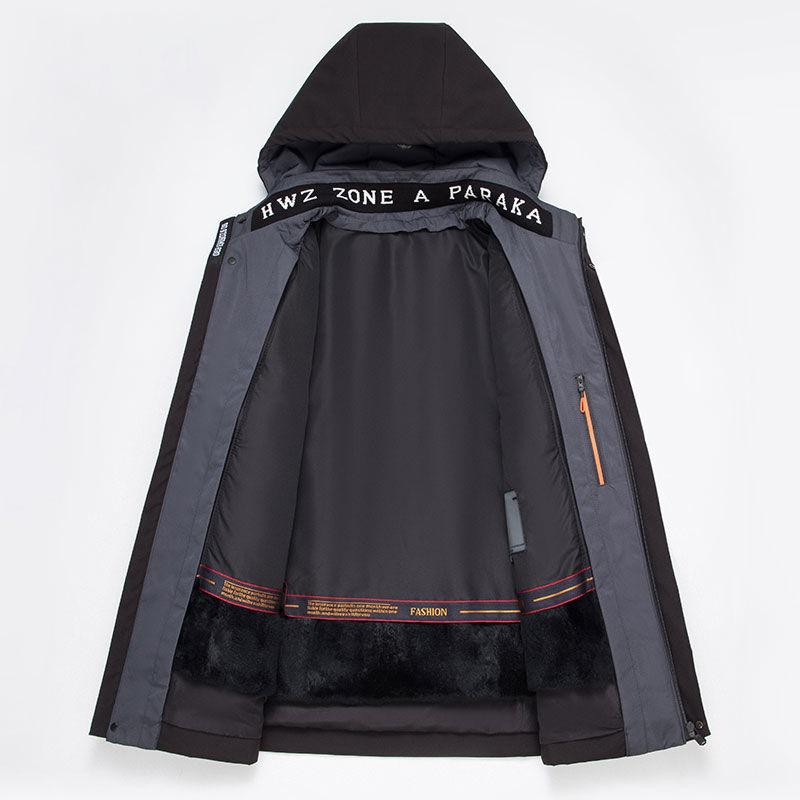 Winter Hooded Jacket Men's Short Rabbit Fur Nikon Fur One-piece Fur Middle-aged Thickened Version