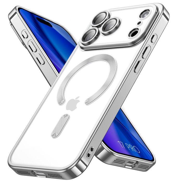 Coque de protection - BOOLING - iPhone 17 Pro - Silicone - Cercle Magnétique - Argenté