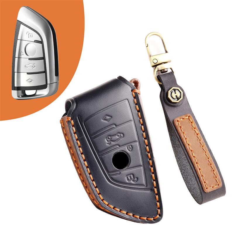 

Interior Mouldings 4 Buttons Leather Car Rmote Key Case Cover for BMW X1 X3 X4 X5 F15 X6 F16 G30 7 Series G11 F48 F39 520 525 f3 чёрный