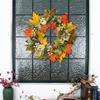 Artificial Wreath with Pumpkins Thanksgiving Wreath for Front Door, Window, Farmhouses, Indoor and Outdoor Decorations
