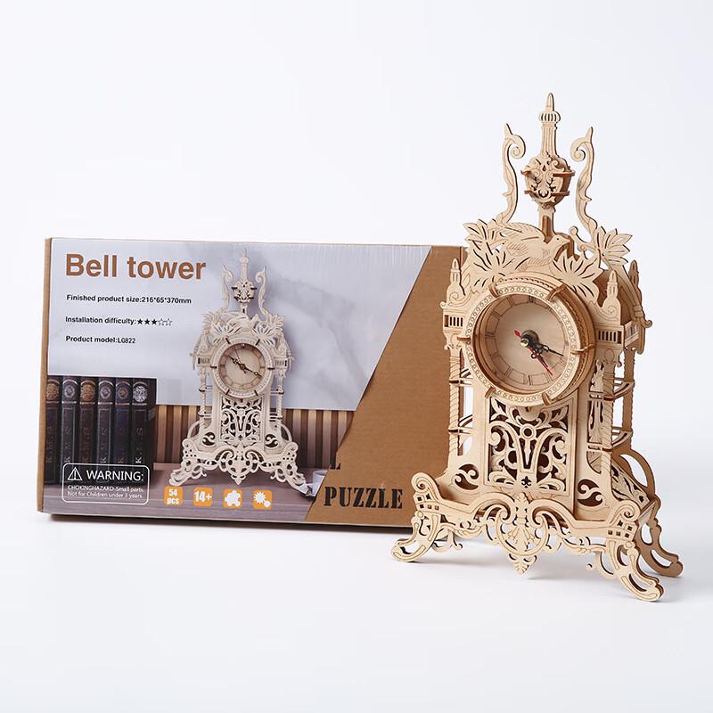 Handmade Wooden Clock Tower 3D Puzzle