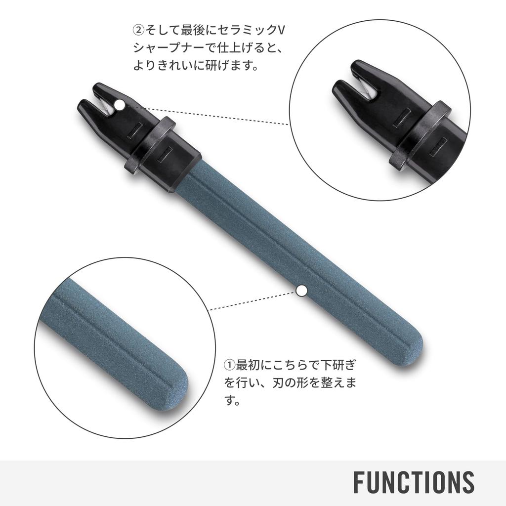 Victorinox Dual Knife Sharpener Pen Type V-Shape Ceramic Straight Blade Portable Sharpening Solution 4.3323
