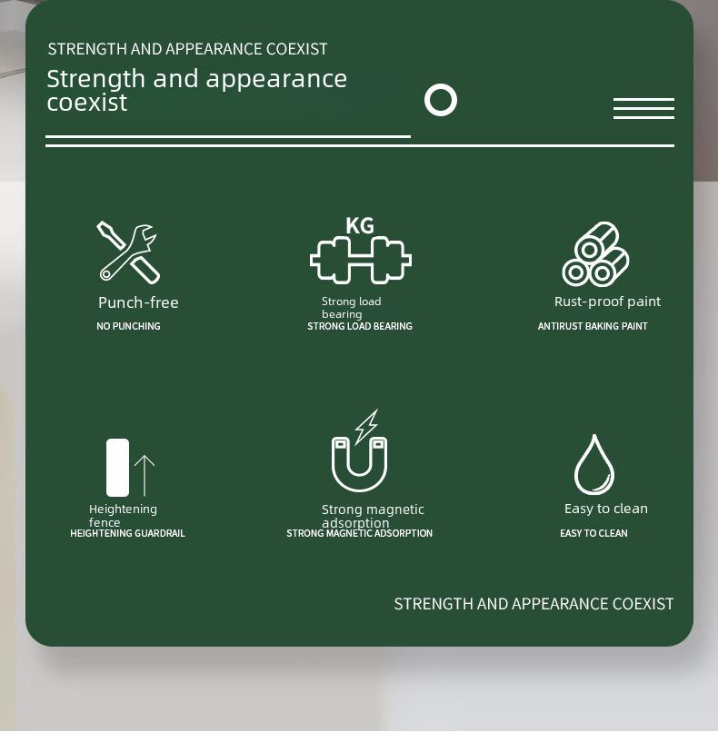 Suport magnetic din oțel inoxidabil pentru organizarea bucătăriei, fără găurire