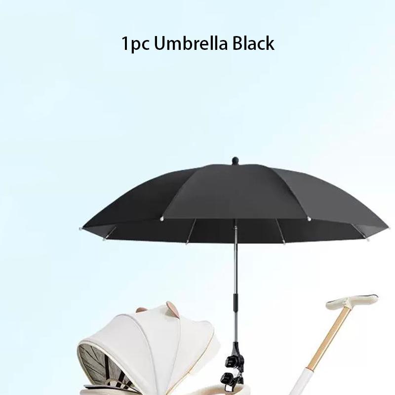 

Stroller Umbrella With Clamp 360 Degree Adjustable UV Protection Stroller Universal Umbrella Sunshade For Baby Pram,1PC чорний