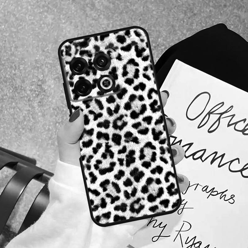 Black and White Leopard Texture Case For OnePlus 15 15R 13R 13 13T 12 12R 11 10 Pro 10T 8T Nord 5 CE 3 2 4 Lite N20 N30 Cover