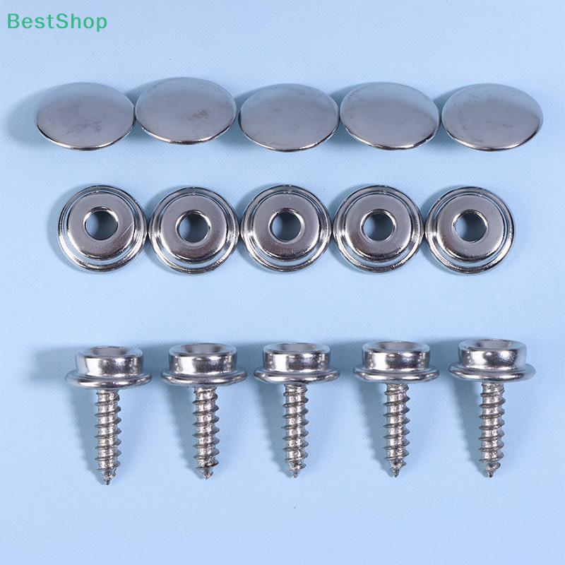 30/32Pcs Silver Snap Fastener Stainless Canvas Screw Kit Tent Boat Marine Car Canopy Accessories