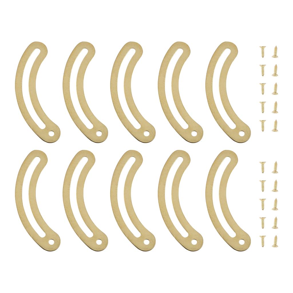 10Pcs Antique Lid Support Hinges Gold Stays Hardware Support Positioning Furniture Door Kitchen Cupboard Box Decor With Screws