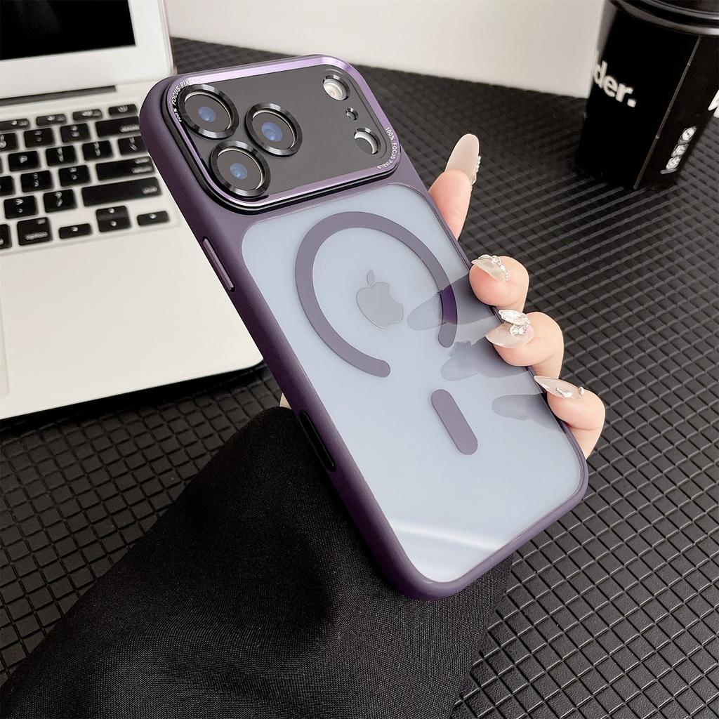 For iPhone 17 Pro Max Hybrid Case Compatible with MagSafe TPU + Acrylic Phone Shell Built-In AI Photo Button