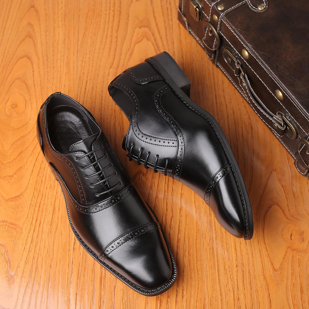 New 2024 Flat Classic Men Dress Shoes Genuine Leather Wingtip Carved Italian Formal Oxford Footwear Plus Size 38-48