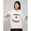 Women's Strawberry Jacquard Round Neck Sweater