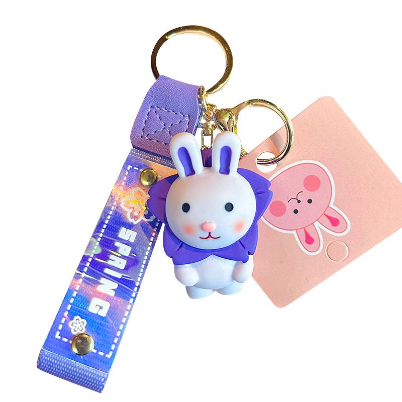 Cute Sunflower Bunny Keychain Creative Milk Tea Cup Variety Small Pendant Cartoon Keyring Processing