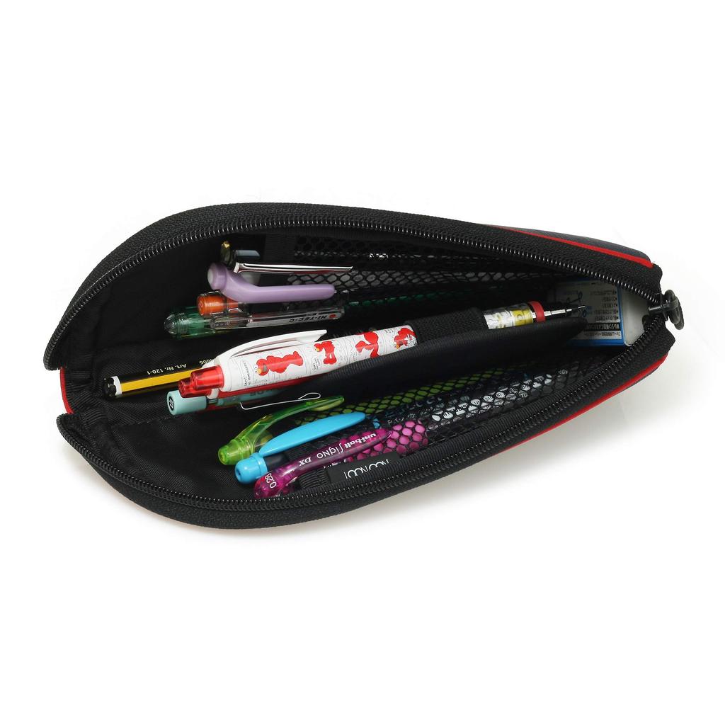 LOONLOON 560 Rainy Pencil Case, Gray, Two-Decker, Multi-Function, Slim Design, Stylish, Student/Business Gift