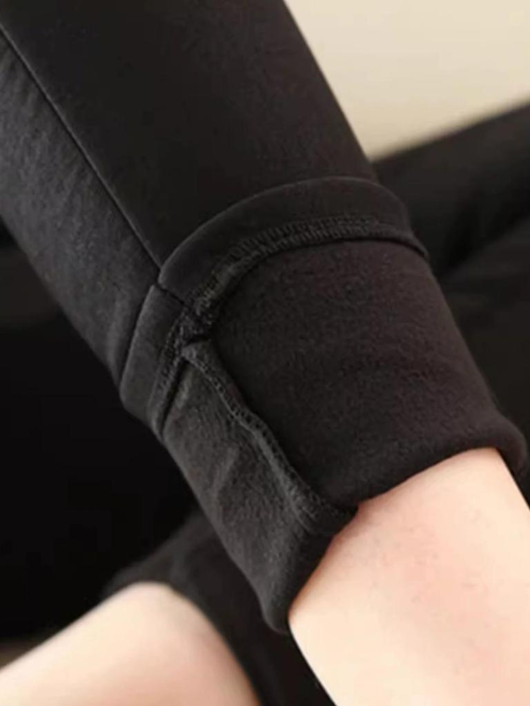 Women's Fleece-Lined High-Waisted Slimming Leggings - Autumn/Winter 2025, Warm Tapered Pencil Pants, Body-Hugging Style