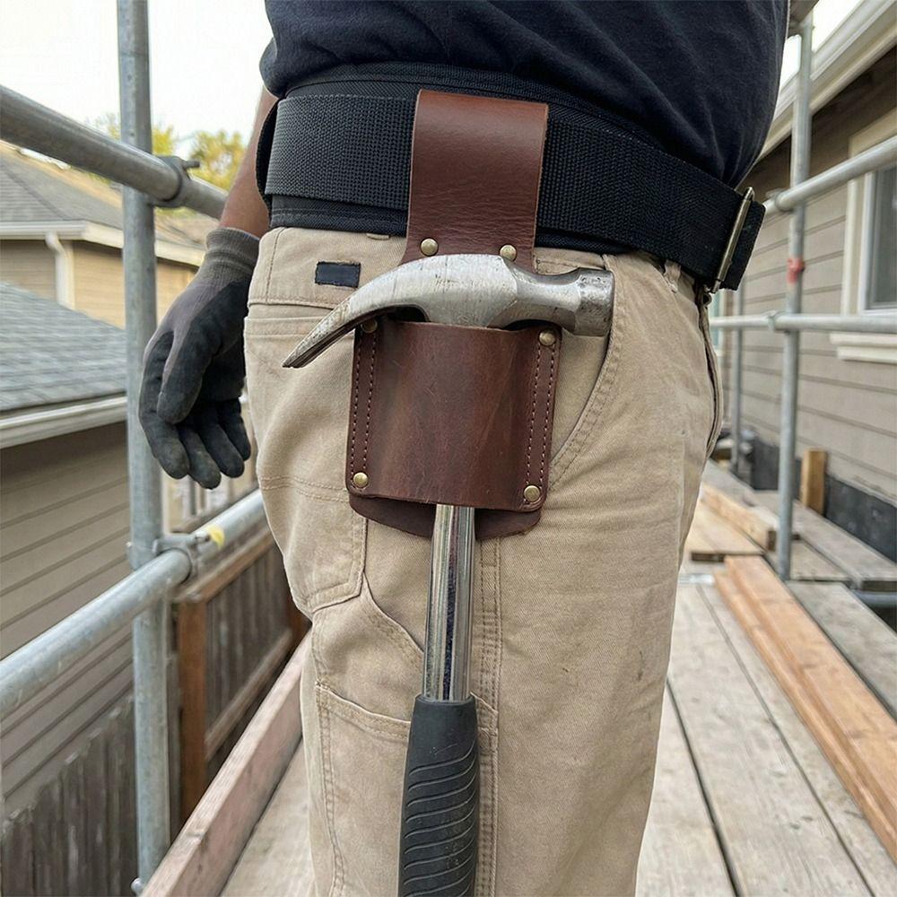 Case Cover Durable Hammer Holder Black Brown Leather Tool Organizers Handy Design Tool Pliers Holder Waist Bag