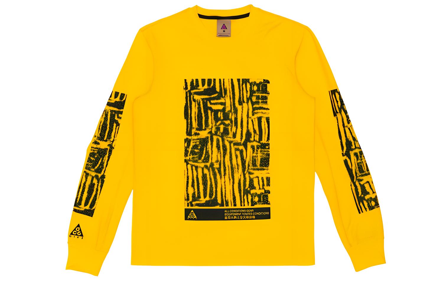 Nike Sweatshirts Men s Yellow Crew Neck Moderate Other BQ7205-728 XS