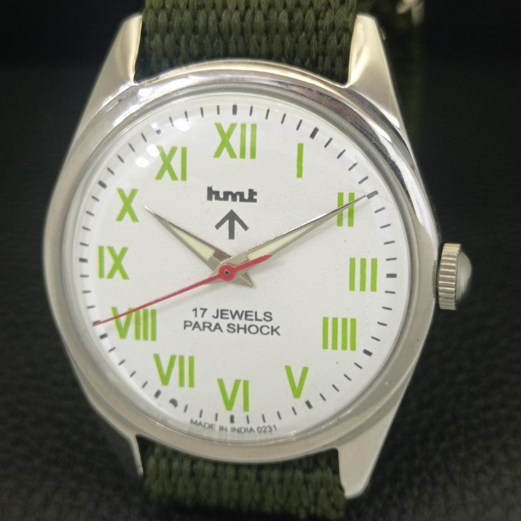 HAND-WINDING VINTAGE HMT INDIAN MENS ROMAN FIGURE WHITE DIAL WATCH A702852-1