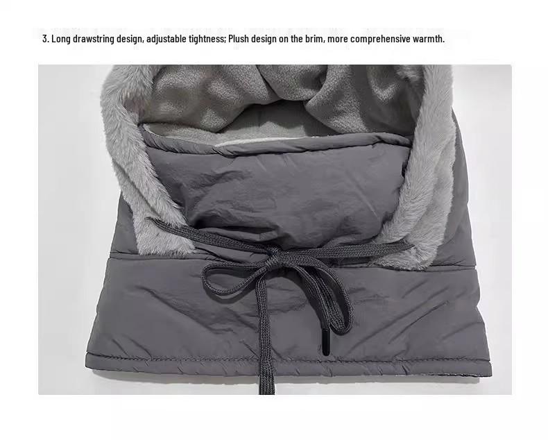 Winter Warm Fleece-Lined Hat with Ear Flaps, Face Mask & Neck Warmer - Windproof Cold Weather Gear for Men & Women Cycling Outdoors