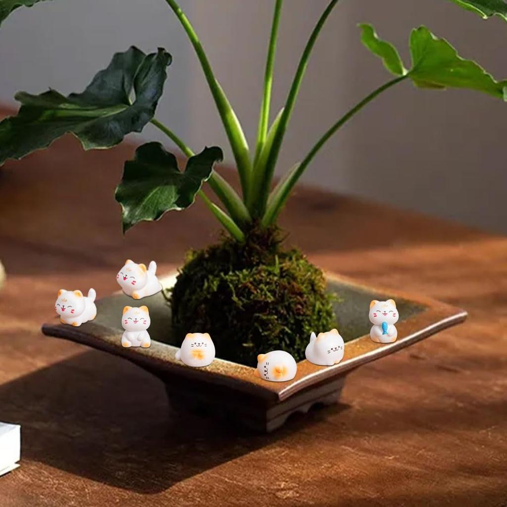 Voyyphixa Cat Miniature Cat Set of Cute DIY Relaxing Landscape Bonsai Micro Landscape Fun Interior Accessory Figurines, Figurines, 7, Decor, Gift,
