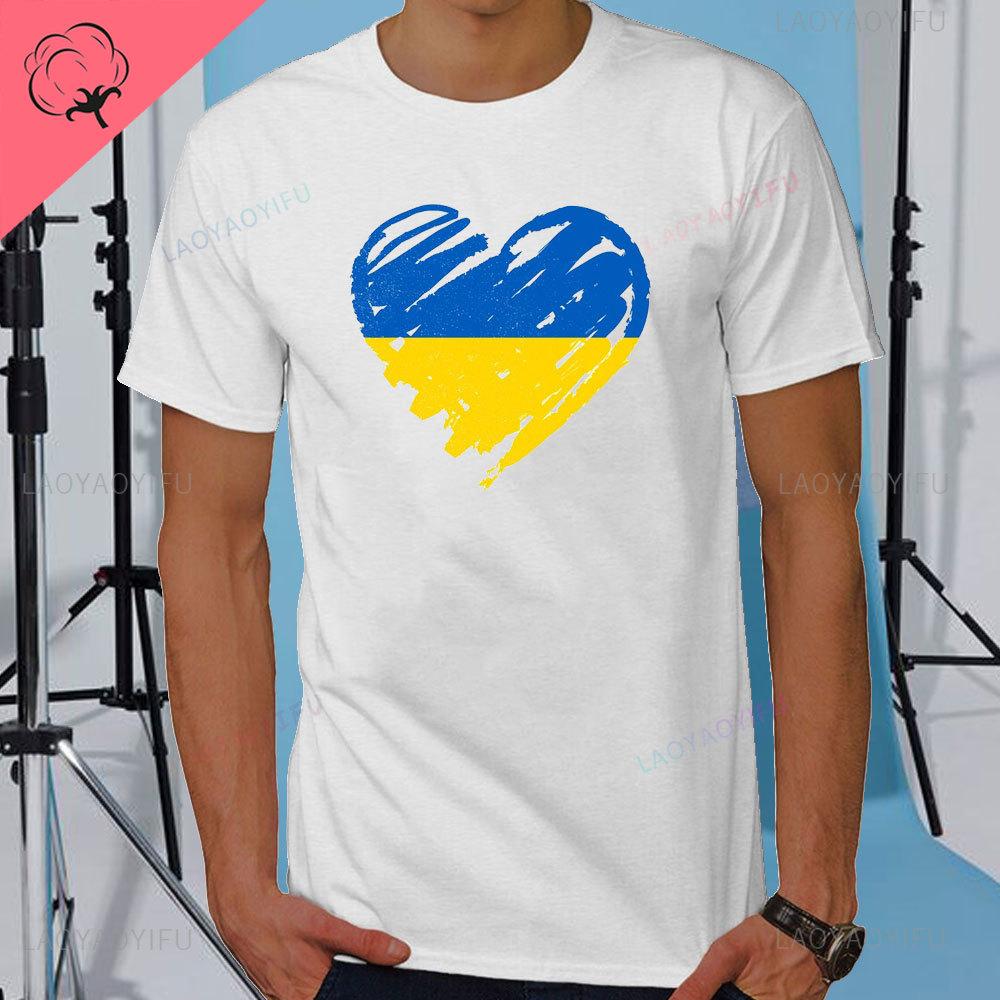 Summer Mens Tshirt Good Evening We Are From Ukraine Ukrainian Flag Shirt Womens Mens Cotton TShirt Short Sleeve Casual Tee