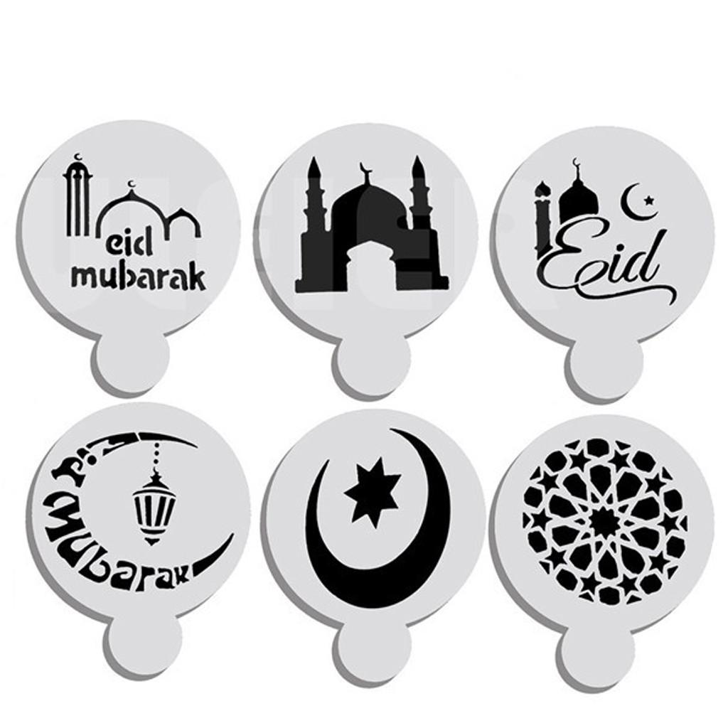 

6 шт. трафарет для украшения торта в виде звезды и луны на праздник Рамадан Мубарак