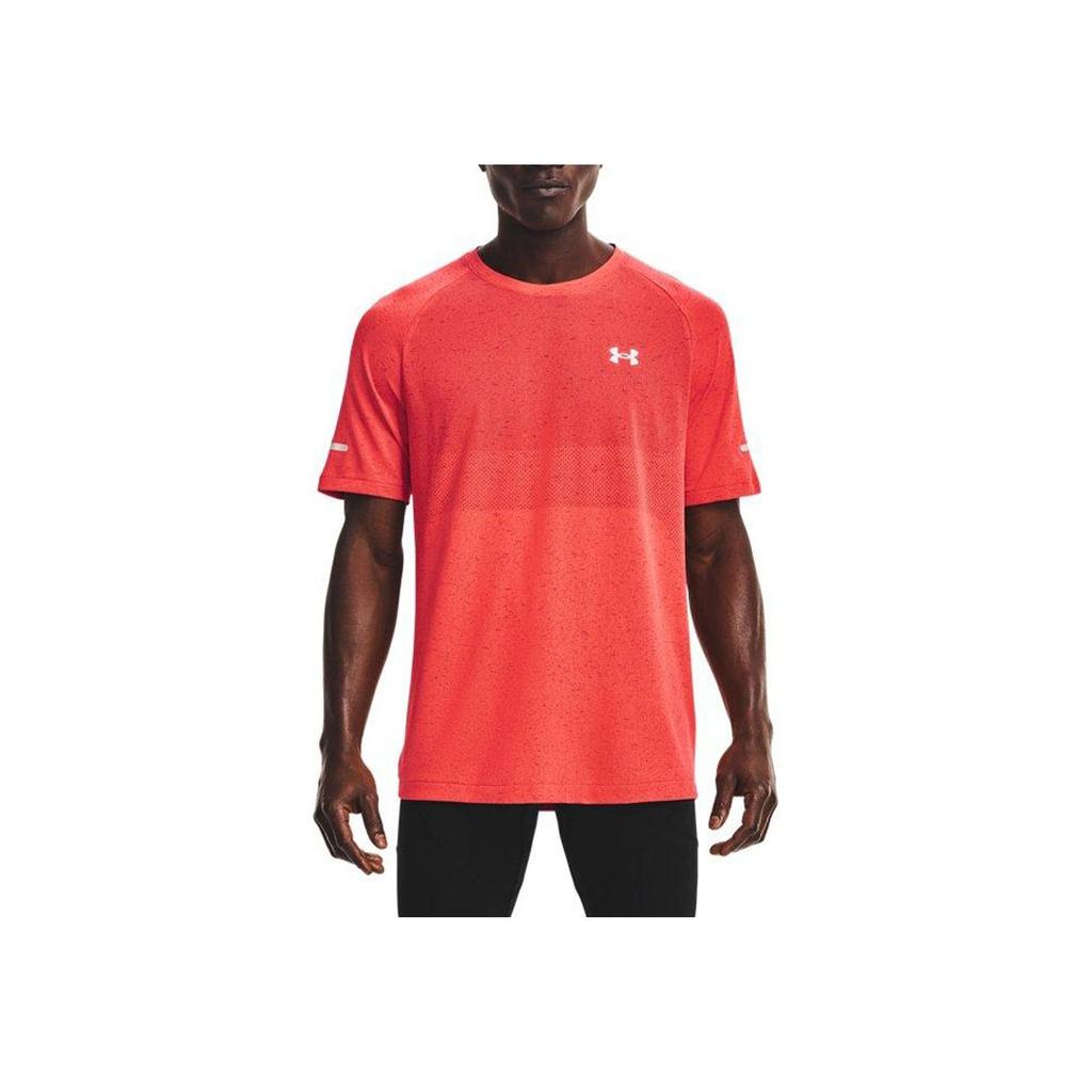 Under Armour Solid Color Crew Neck T-Shirt Men Tops Orange 1361356-690
