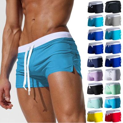 Men's Swim Trunks Men's Swim Trunks Fashion Swimsuit Back Pocket Zipper Design Beach Swimsuit Boxer Shorts