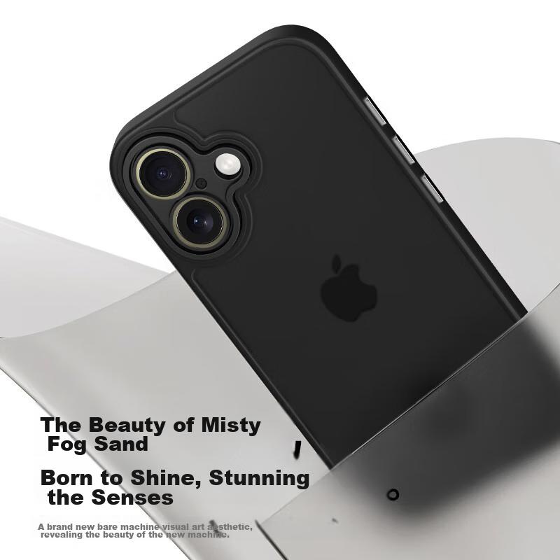 IPhone 16 Plus Case, Apple 16 Plus Protective Cover, Frosted Shockproof Anti-Fingerprint Full Lens Protection Soft Edge Case, Ivory White