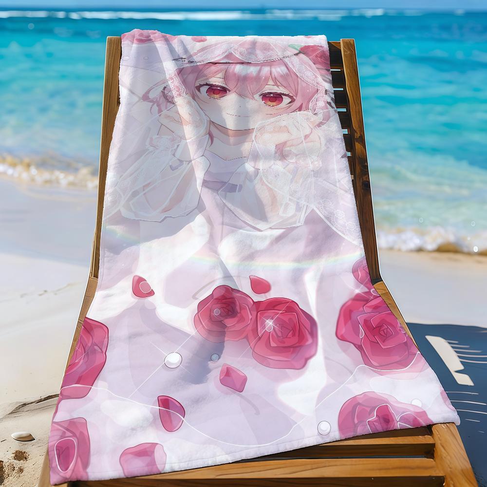 VTuber R-Rosemi Lovelock Handtuch Sport Schnelltrocknend Reise Campingausrüstung Sanddicht Weich Leicht Großes Strandhandtuch