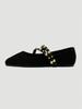 Women's Fashion Square Toe Mary Jane Shoes, Double Buckle Velcro Strap, Lightweight Bead Decoration, Comfortable