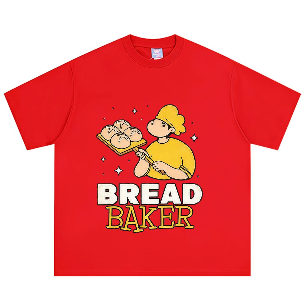 Cartoon Bread Baker Funny Food Meme Tshirt Unisex Unisex Harajuku T Shirt Summer Shortsleeved Cotton Fashion Loose Tshirts Tops