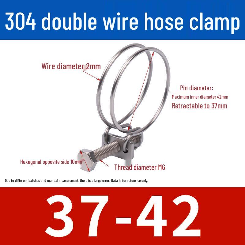 Doppeldraht-Schlauchschelle aus Edelstahl für Feuer-, Wasser-, Gasleitungen - Verdickt