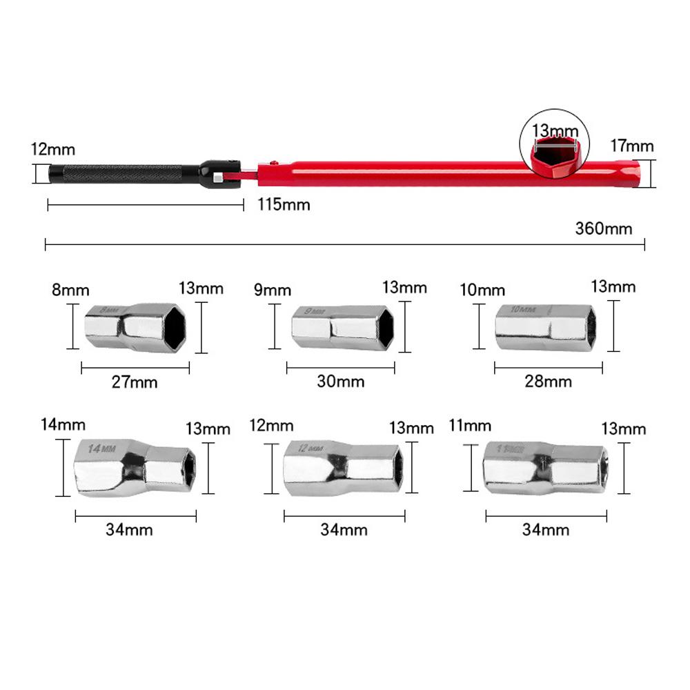 Home Kitchen Bathroom Sink Wrench Faucet Valves Installation and Disassemble Wrench Set WaterPipe Spanner Wrench Socket Kit Hand