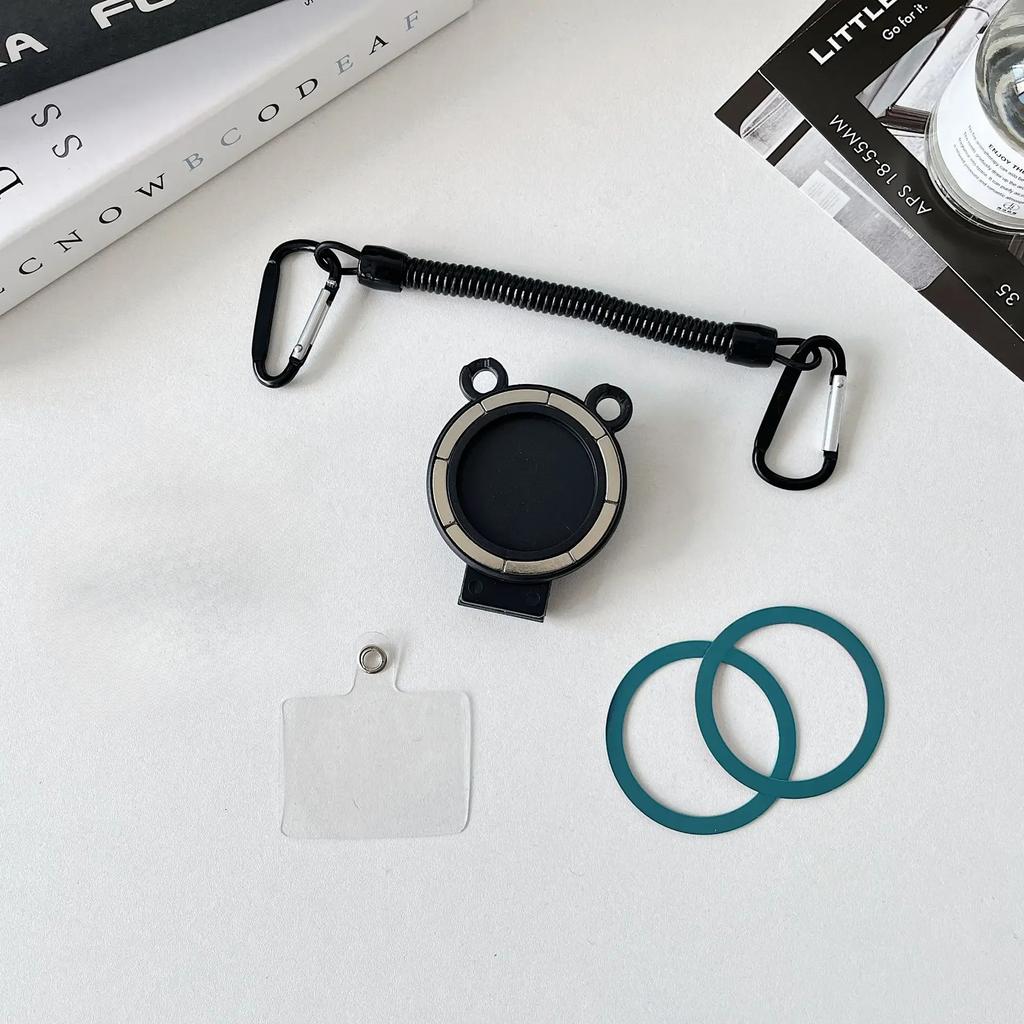 Free Hands Magnetic Belt Clip Holder Mobile Phone Holder Backpack Clip Metal Hook Spring Rope for Magsafe Accessories
