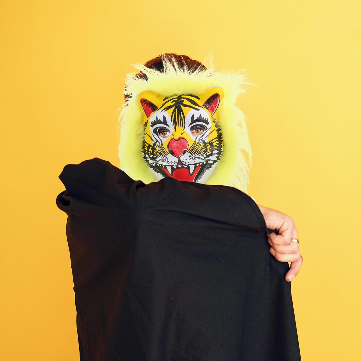 Ciieeo Halloween Tiger Mask Tiger Costume Mask Wild Animal Face Mask Full Head Realistic Masks Fancy Dress for Halloween Carnival Costume Party