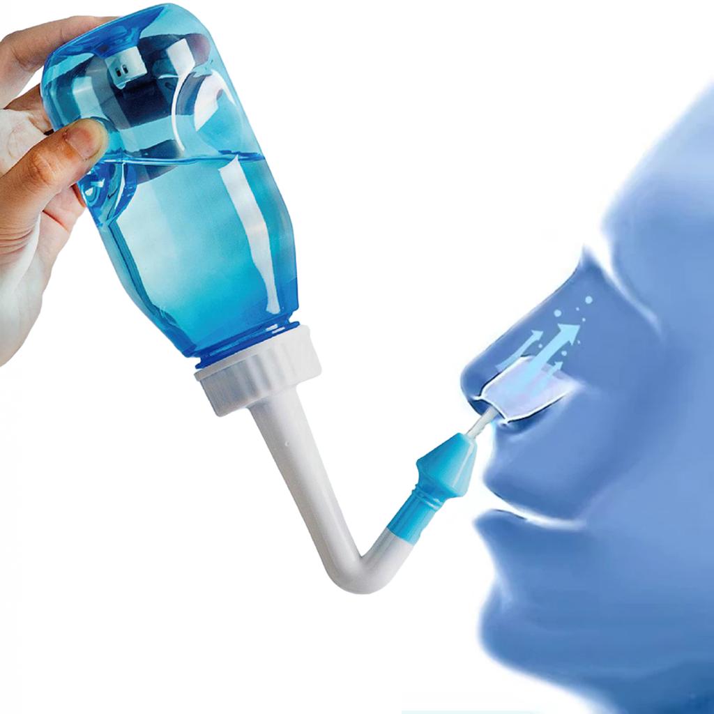 300ML Portable Nasal Wash Bottle with Cleaning Salt Pressure Sinus Rinse Cleaner Nasal Irrigation for Adults and Kids