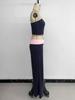 2026 Summer Sweet Cool Two-Piece Set: Color-Block Bandeau Vest and Casual Pants